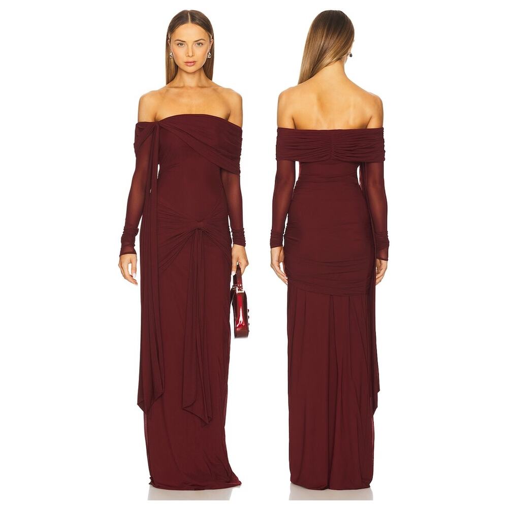 Deme by Gabriella Heloise Dress Draped Party Formal Wedding Guest Prom Fall S